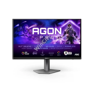 AOC Gaming 240Hz OLED monitor 27" AG276QZD2, 2560x1440, 16:9, 0,03ms, 2xHDMI/2xDisplayport/2xUSB, hangszóró