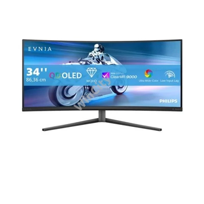 Philips EVNIA Ívelt Gaming OLED monitor 34", 34M2C6500/00 3440x1440, 21:9, 0,03ms, 2xHDMI/DP/4xUSB, áll. mag., Ambiglow