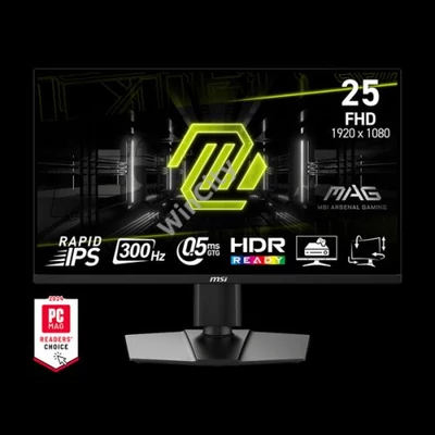 MSI Monitor GAMING MAG 255PXF 24,5" FHD Rapid IPS 1920x1080, 16:9, 300Hz, 1000:1, 0,5ms, 2x HDMI, DP, Pivot, Black