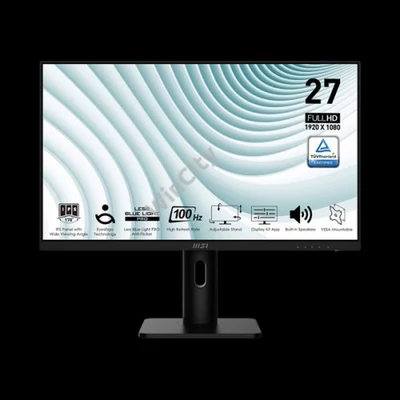 MSI Monitor Business PRO MP273AP 27" FHD 1920x1080, IPS 16:9 100Hz, 1ms, 1000:1, HDMI, DP, VGA, Pivot, Black