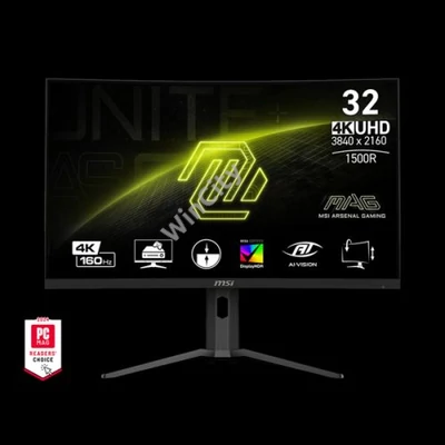 MSI Monitor GAMING MAG 321CUPDF 31,5" Ívelt UHD/FHD Dual mode 3840x2160 320/160Hz, VA, 3000:1 0,5ms, 2x HDMI, DP, USB-C