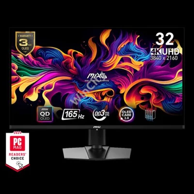 MSI Monitor GAMING MAG 321UP QD-OLED 31,5" UHD 3840x2160, 16:9, 165Hz,1500000:1, 0,03ms, 2x HDMI, DP, USB-C, Black