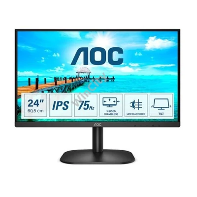 AOC IPS monitor 23.8" 24B2XH/EU, 1920x1080, 16:9, 250cd/m2, 4ms, VGA/HDMI