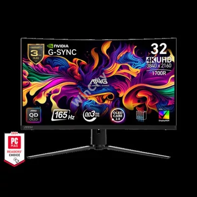 MSI Monitor GAMING MAG 321CUP QD-OLED Ívelt 31,5" UHD 3840x2160, 1700R, 165Hz, 0,03ms, 2x HDMI, DP, USB-C