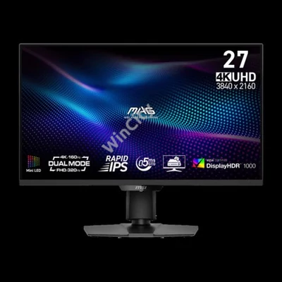 MSI Monitor GAMING MAG 274UPDF E16M Rapid IPS MiniLED 27" UHD 3840x2160, 0,5ms, 320/160Hz, DP, 2x HDMI, USB-C