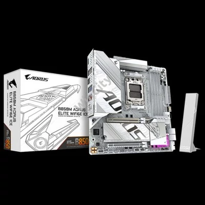 GIGABYTE Alaplap AM5 B850M AORUS ELITE WIFI6E ICE AMD B850, ATX