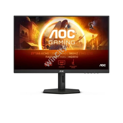 AOC Gaming 180Hz monitor 27" Q27G4XN, 2560x1440, 16:9, 300cd/m2, 0,5ms, 2xHDMI/DisplayPort, áll. mag. pivot