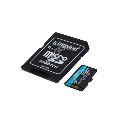 KINGSTON Memóriakártya MicroSDXC 256GB Canvas Go Plus Gen4 200R A2 U3 V30 + Adapter