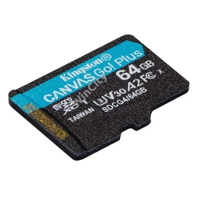 KINGSTON Memóriakártya MicroSDXC 64GB Canvas Go Plus Gen4 200R A2 U3 V30 Adapter nélkül