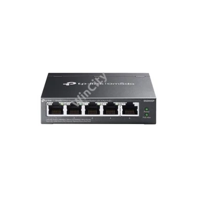 TP-LINK Switch 5x1000Mbps (1xPOE + 4xPOE+) Fémházas Easy Smart (Omada), ES205GP