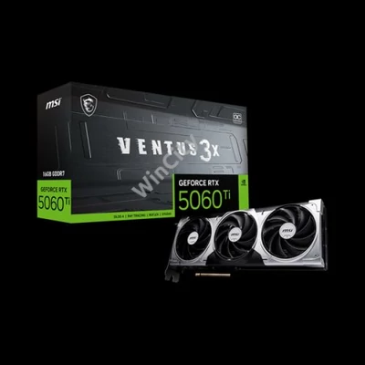 MSI Videokártya PCI-Ex16x nVIDIA RTX 5060 Ti VENTUS 3X 16GB DDR7 OC