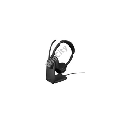 JABRA Fejhallgató - Evolve2 55 MS Stereo Bluetooth Vezeték Nélküli, Mikrofon + Töltő állomás