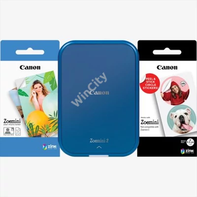 CANON Mobil fotónyomtató, ZINK, ZOEMINI 2 WiFi, 317x500 dpi, tengerészkék, + fotópapír csomag