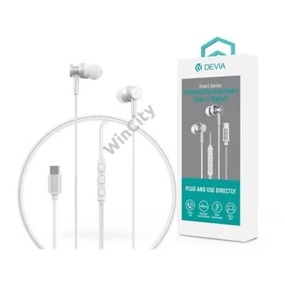 Devia Smart Series M1 Metal In-Ear sztereó fülhallgató - USB-C (Type-C), ezüst