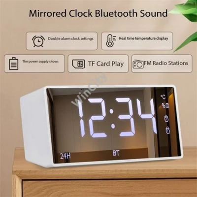 BLACKBIRD Bluetooth Hangszóró 5.1, 3W ébresztő órával DK-M10, Fehér