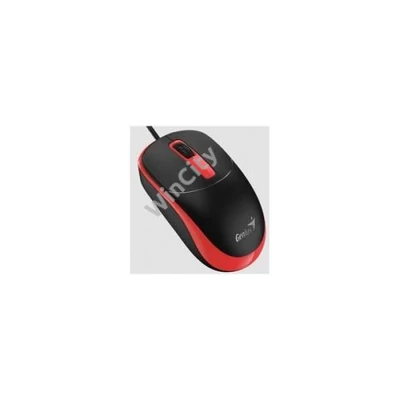 GENIUS Vezetékes egér optikai DX-123, USB, 1000dpi, Fekete/Piros