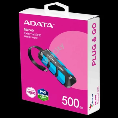 ADATA SSD Külső USB 3.2 500GB SC740, Kék