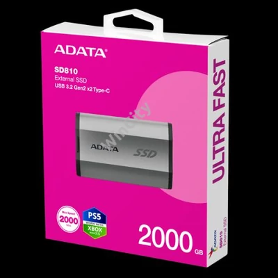 ADATA SSD Külső USB 3.2 2TB SD810, Szürke