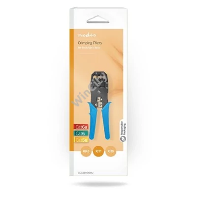 Nedis CCGB89510BU UTP (szerelő) krimpelő fogó RJ45, RJ11, RJ10