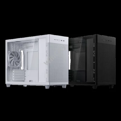 ASUS Ház Prime AP201, Tápegység nélkül, Fekete, Üvegfalú