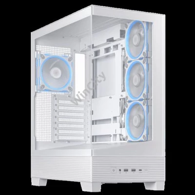 ASUS Ház A31 Plus, Tápegység nélkül, Fehér, Üvegfalú
