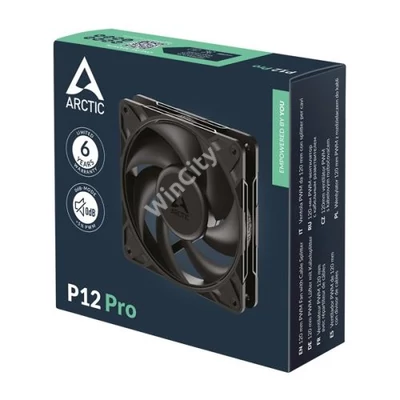 ARCTIC COOLING Rendszerhűtő Ventilátor P12 Pro PWM Fekete, 12cm