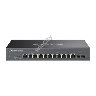 TP-LINK Vezetékes VPN Router 2xWAN/LAN(2500Mbps)+ 8xWAN/LAN(1000Mbps) + 2xSFP + 1xUSB + 1xkonzol port, ER7412-M2