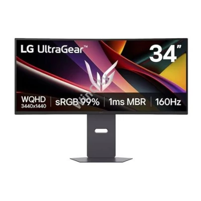 LG ívelt gaming monitor 34" 34G600A-B, 3440x1440, 21:9, 300cd/m2, 5ms, HDMIx2/Displayport, 160Hz