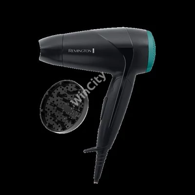 REMINGTON THE GO D1500 kompakt hajszárító, 2000W, összecsukható fogantyú, szűkítő fej+diffúzor, 2 hőmérséklet/2 sebesség