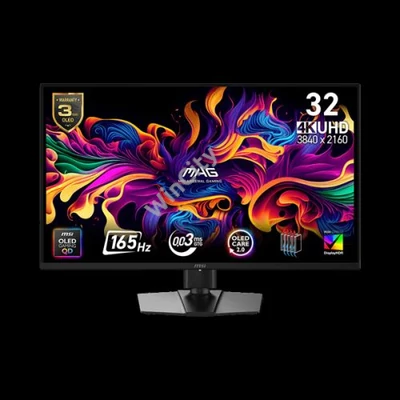 MSI Monitor GAMING MAG 322UP QD-OLED E16, 31,5" UHD 3840x2160, 16:9, 165Hz,1500000:1, 0,03ms, 2x HDMI, DP, USB-C, Black