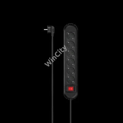 HAMA 223037, HÁLÓZATI ELOSZTÓ "COLOUR" 6X, 1,5M, KAPCS, FEKETE