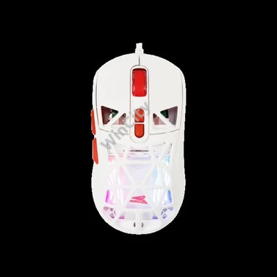 BARACUDA BGM-091W SEAL-W vezetékes gamer egér, 12800 dpi, fehér