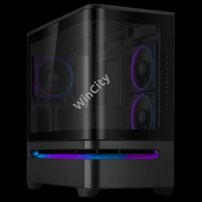 ASUS Ház Prime AP202, Tápegység nélkül, Fekete, Üvegfalú