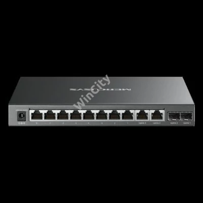 MERCUSYS Switch 12x1000Mbps(8xPOE+) + 2xSFP, Fémházas Asztali, MS112GMP