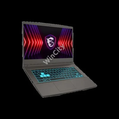 MSI Gaming NB Thin 15 B13VE-3485, 15.6" FHD 144Hz, i5-13420H, 16GB, 512GB M.2, RTX 4050 6GB, NOOS, Fekete