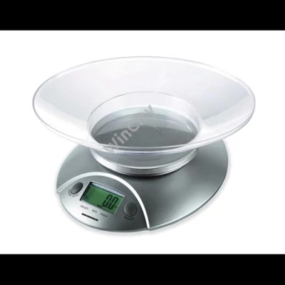 HEINNER HKS-5SL Konyhai mérleg, LCD kijelző, tartomány: 1g-5kg, Ezüst