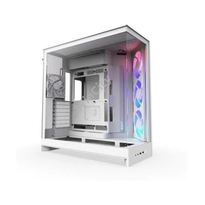 NZXT Ház ATX H9 FLOW RGB, Fehér, Üvegfalú
