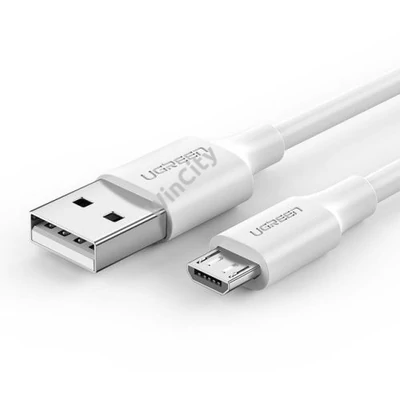 UGREEN USB-Micro USB kábel, QC 3.0, 2.4A, 1.5m (fehér)