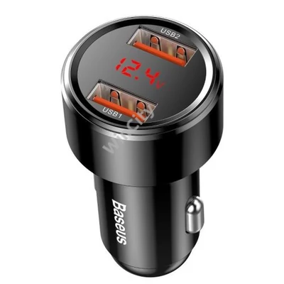 Baseus Magic 2x USB autós töltő, QC 3.0, 45W (fekete)