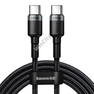 Baseus Cafule USB-C-USB-C kábel, QC 3.0, PD 2.0, 100 W, 5A, 2 m (szürke-fekete)