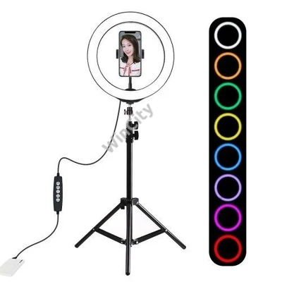Puluz 1.1m állvány RGBW LED világítással 26cm vlog / stream / okostelefon PKT3044