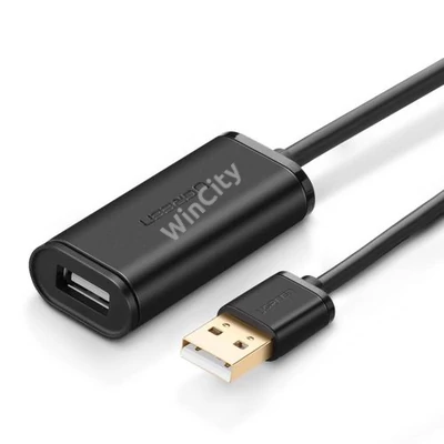 UGREEN US121 USB 2.0 hosszabbító kábel, aktív, 5m (fekete)