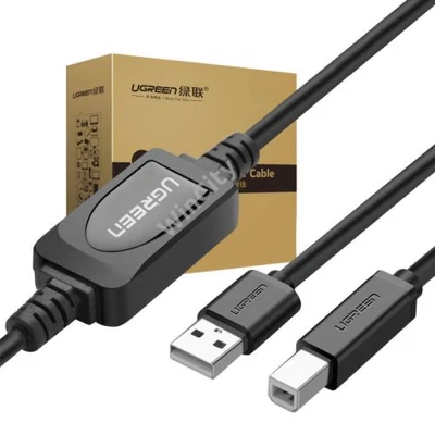 UGREEN US122 USB 2.0 A-B nyomtatókábel, 15 m (fekete)