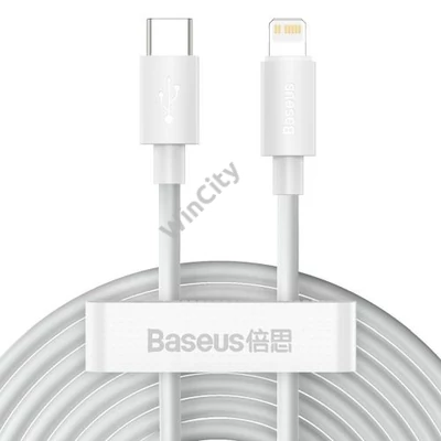 Baseus Simple Wisdom USB-C-Lightning adat/töltőkábel PD, 20W, 1,5m, 2db (fehér)