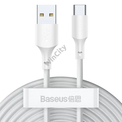 Baseus Simple Wisdom USB-USB-C kábel, 40W, 5A, 1,5m, 2db (fehér)