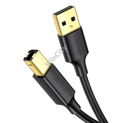 UGREEN US135 USB 2.0 A-B nyomtatókábel, aranyozott, 2 m (fekete)