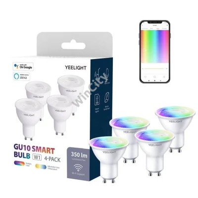 Yeelight W1 GU10 Okosizzó, 4 db (színes)