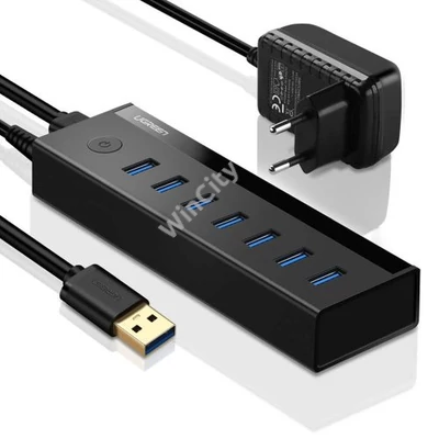 UGREEN US219 7 az 1-ben USB hub, 7x USB 3.0 (fekete)