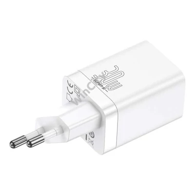 Baseus Super Si Pro gyorstöltő USB + USB-C, 30W (fehér)