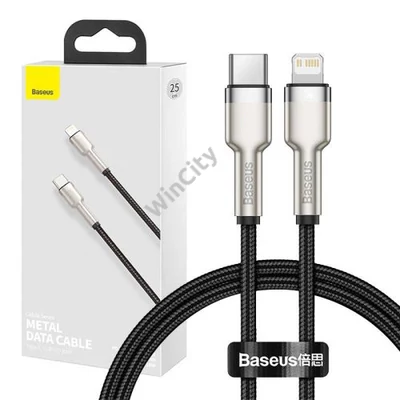 Baseus Cafule USB-C-Lightning kábel, PD, 20 W, 0,25 m (fekete)